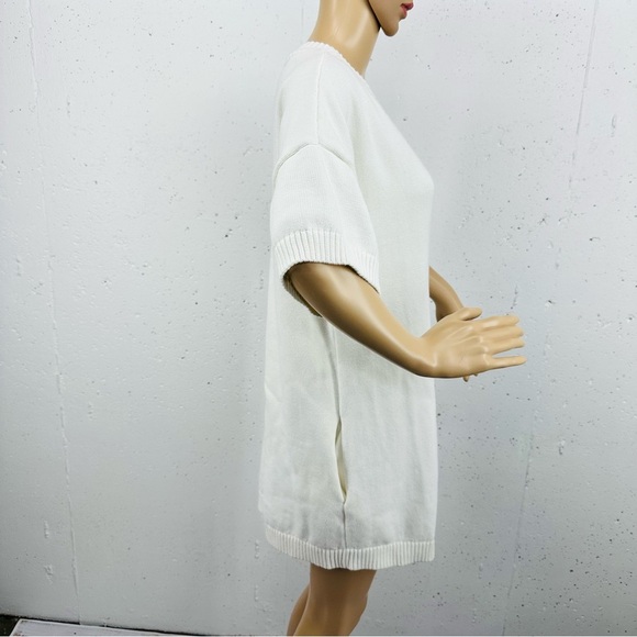 SABO Women’s size Small White Short Sleeve Knit Mini Dress - Picture 4 of 12